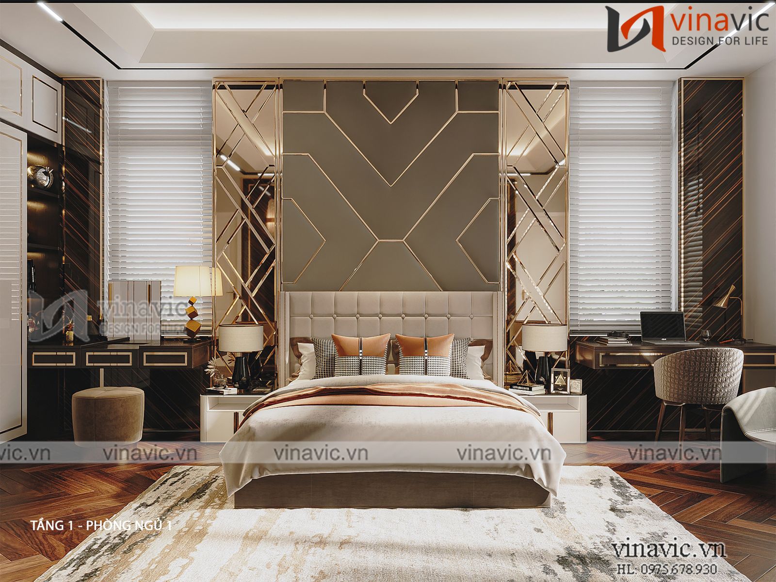 Thiết kế nội thất biệt thự 2 tầng hiện đại (CĐT: Mr Dũng - Vĩnh Phúc) NT2311