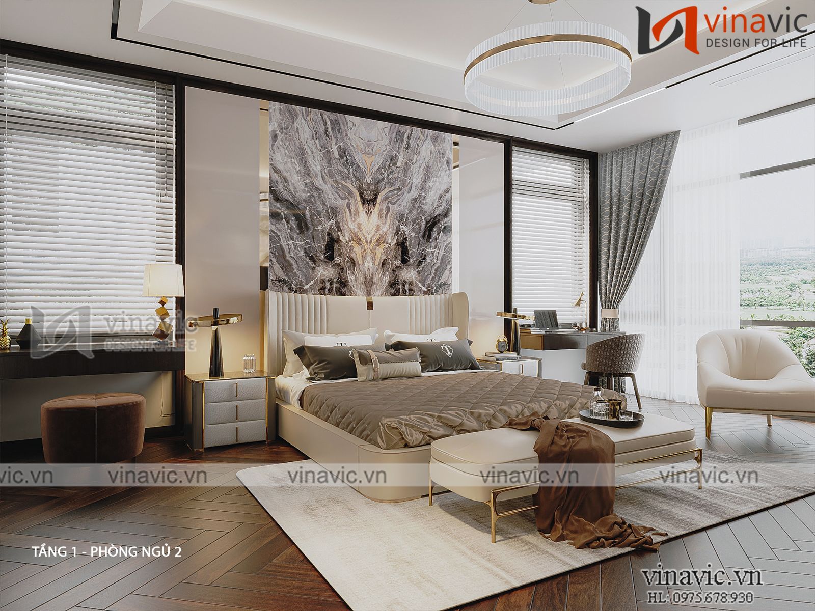 Thiết kế nội thất biệt thự 2 tầng hiện đại (CĐT: Mr Dũng - Vĩnh Phúc) NT2311