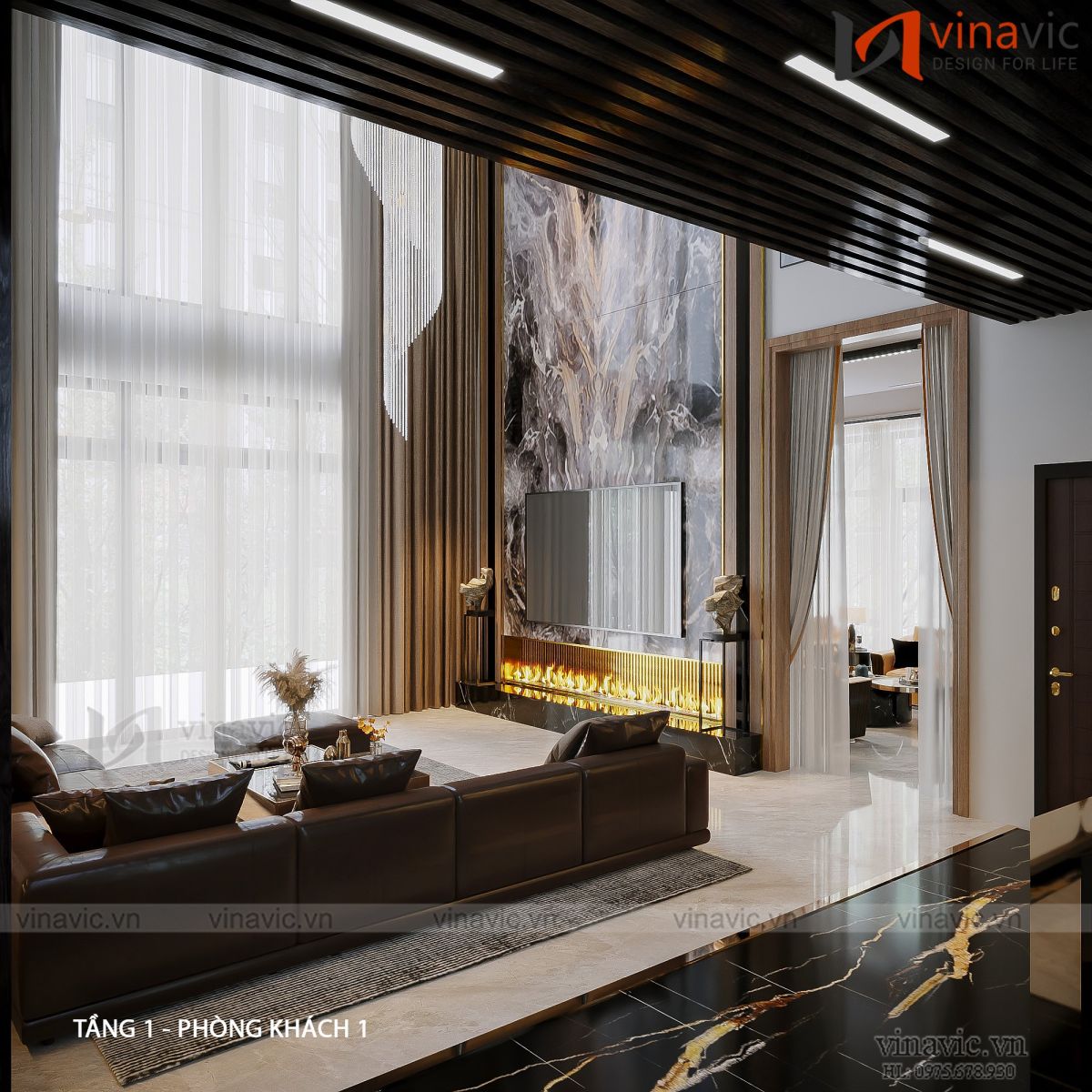 Thiết kế nội thất biệt thự 2 tầng hiện đại (CĐT: Mr Dũng - Vĩnh Phúc) NT2311