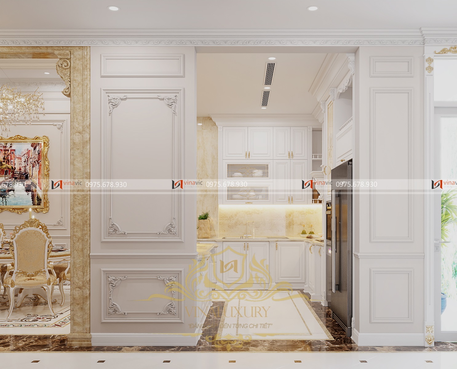 Thiết kế nội thất biệt thự tân cổ điển (CĐT: Mr Hòa - Bình Định) NT2312