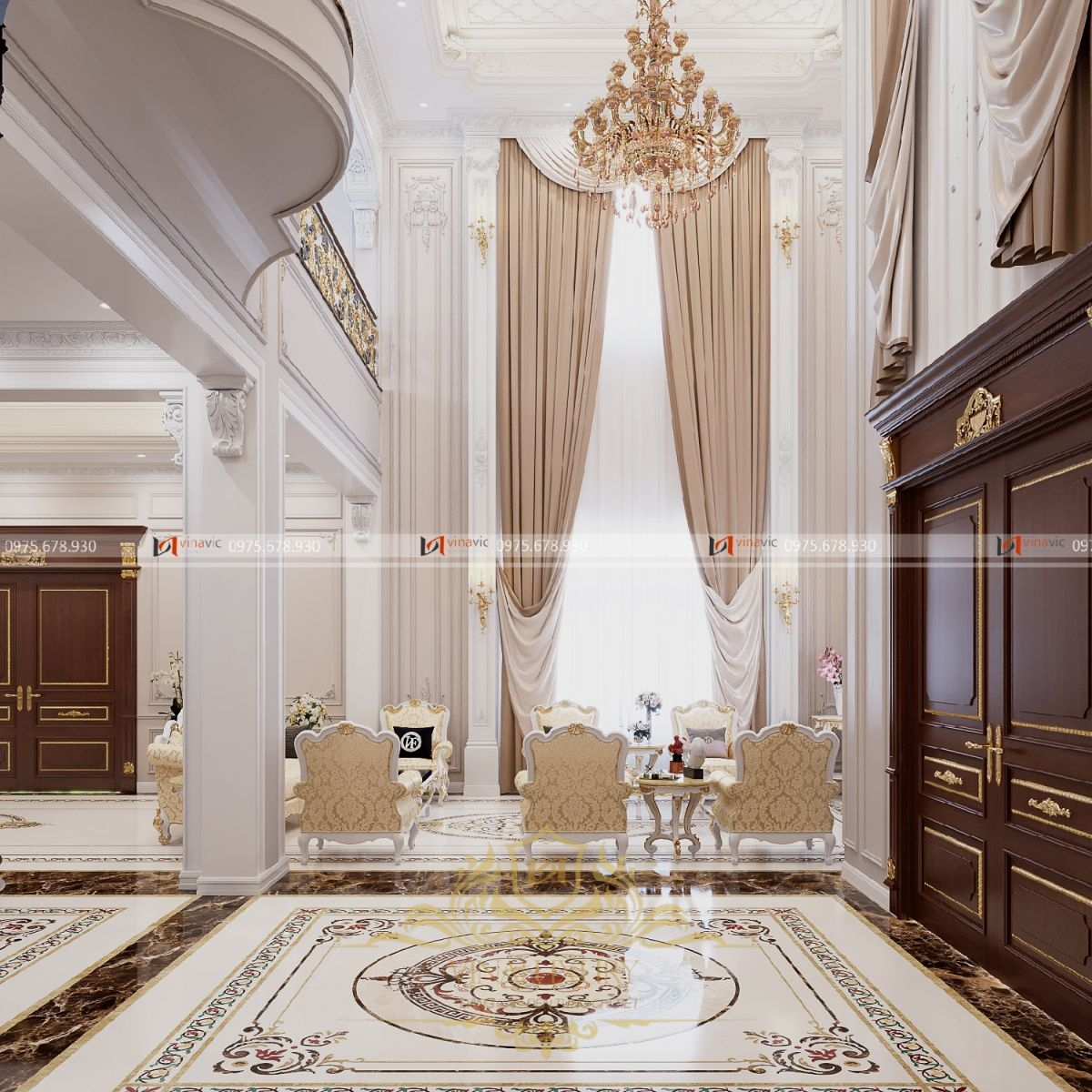 Thiết kế nội thất biệt thự tân cổ điển (CĐT: Mr Hòa - Bình Định) NT2312