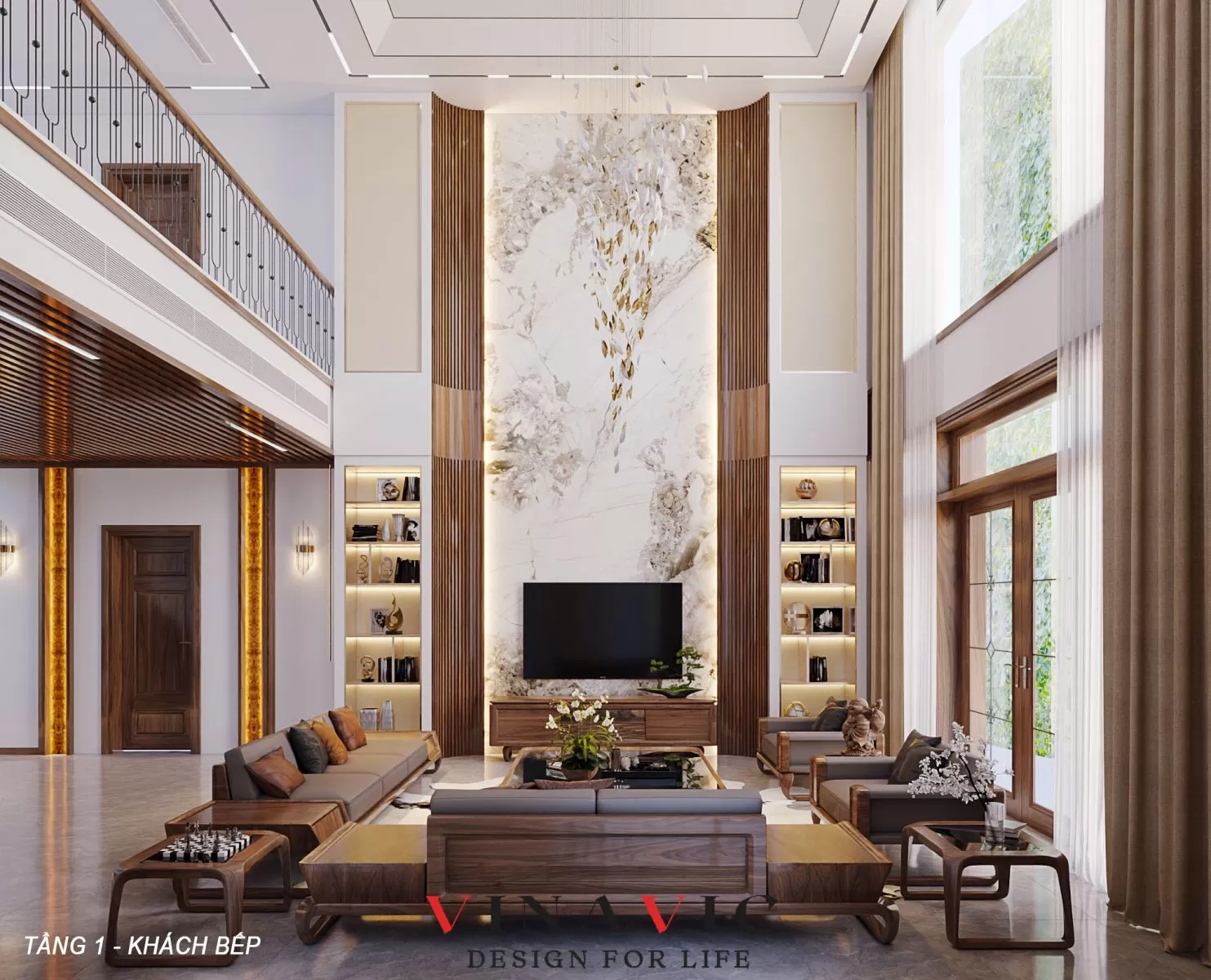 Kệ tivi bằng gỗ óc chó