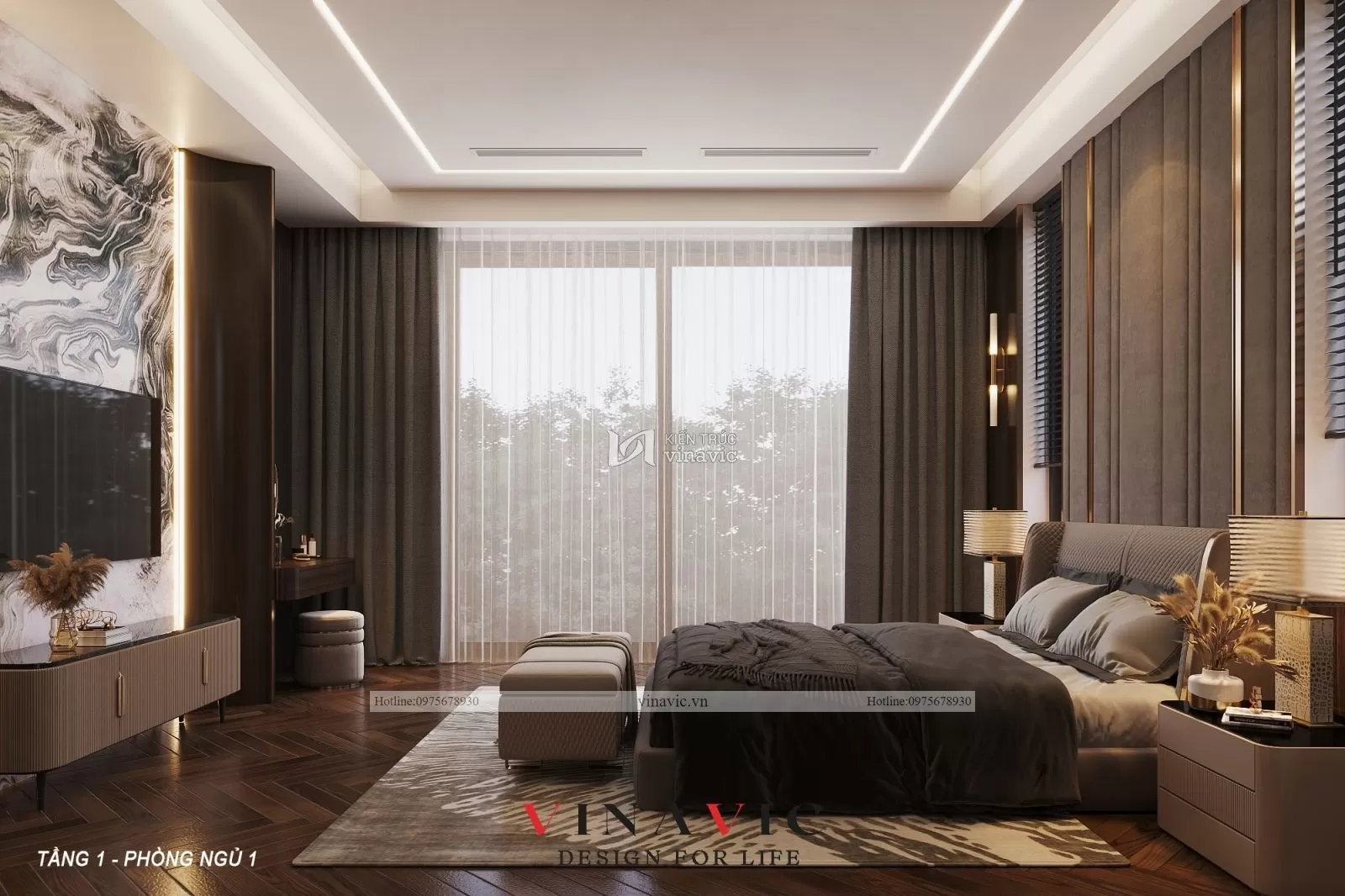 Mẫu thiết kế nội thất biệt thự hiện đại 500m2 (CĐT: Mr Vinh - Phú Thọ) NT2315