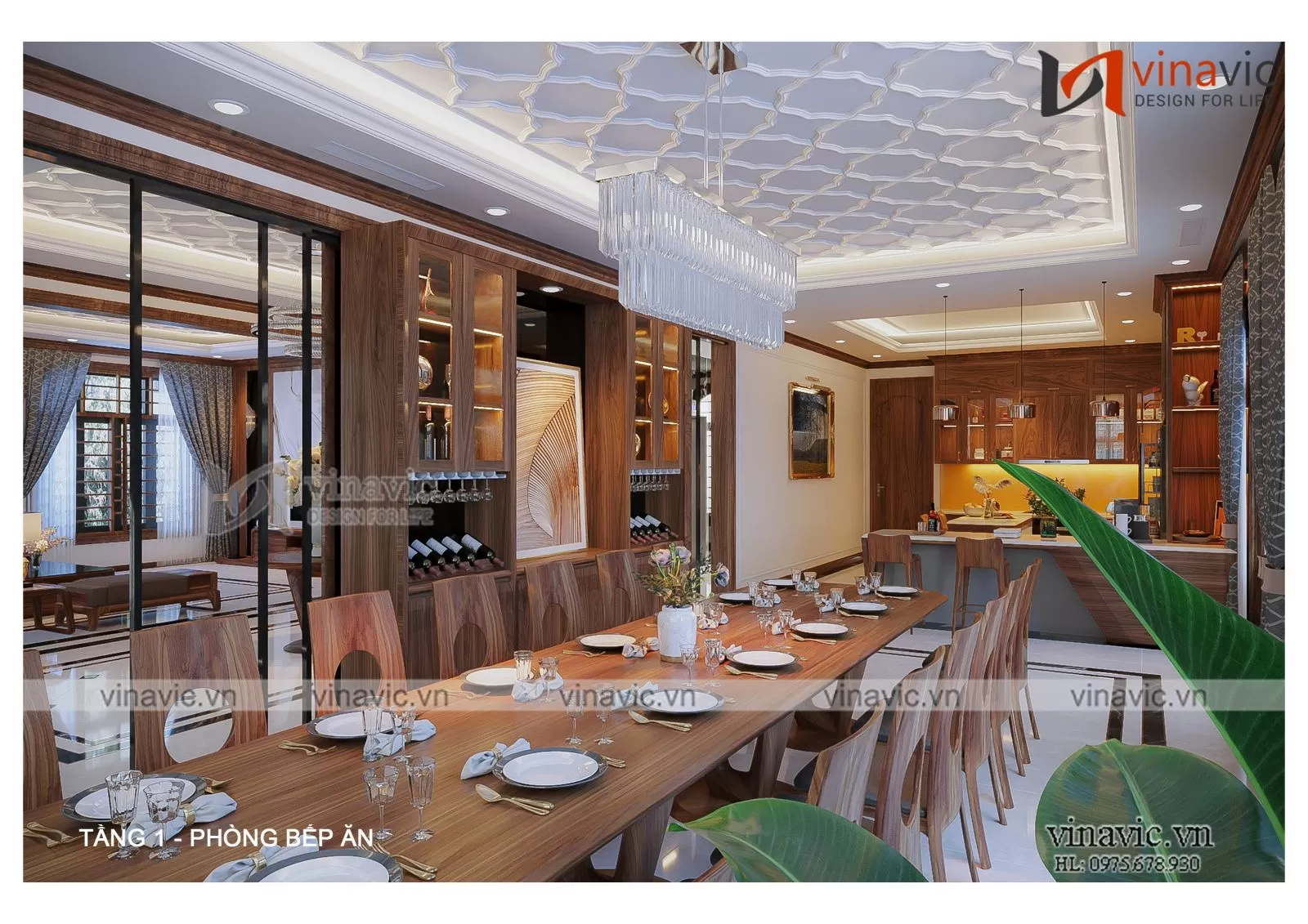 Phòng bếp rộng rãi tiện nghi