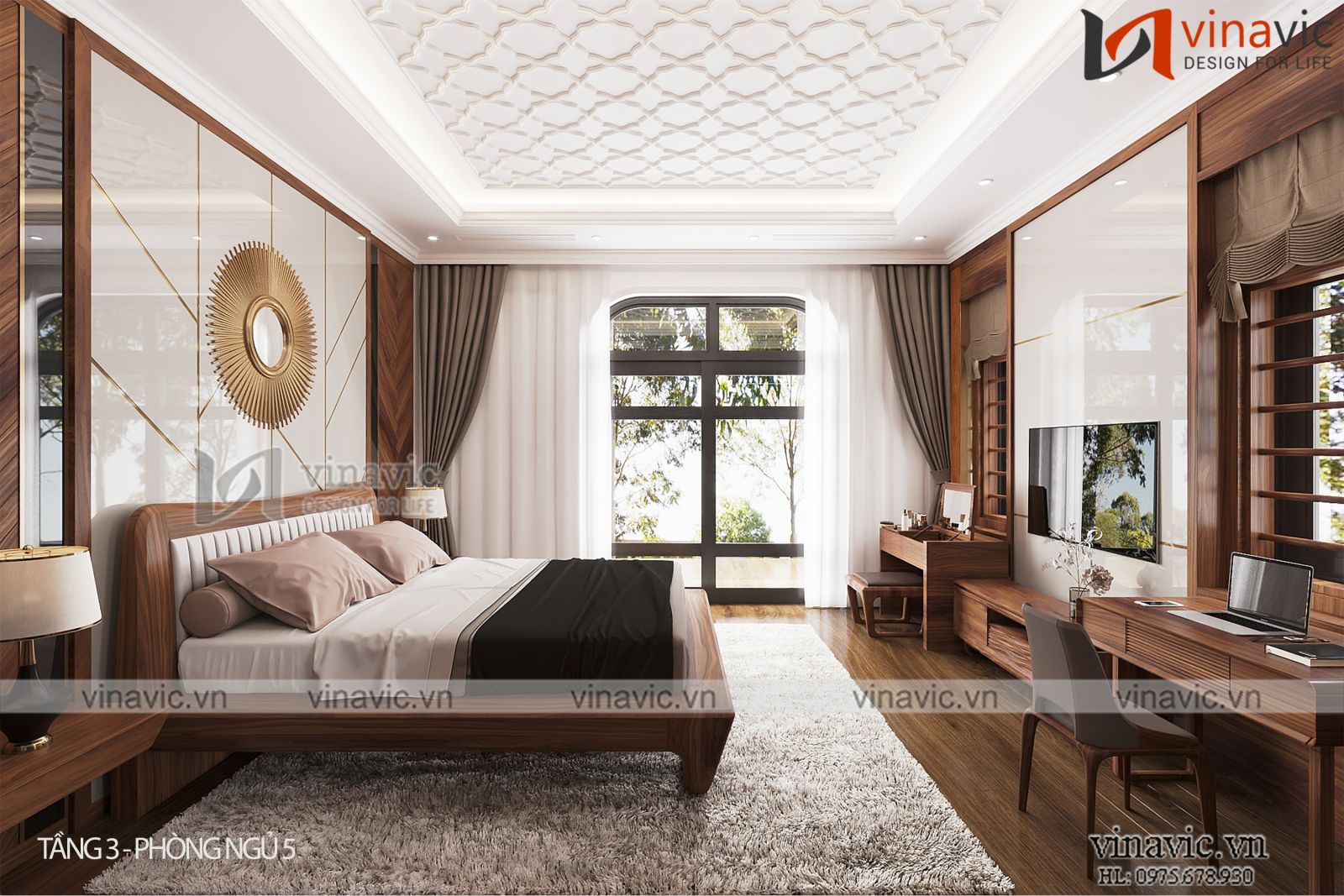 Thiết kế nội thất biệt thự hiện đại 2 mặt tiền (CĐT: Mrs Liên - Nghệ An) NT2316