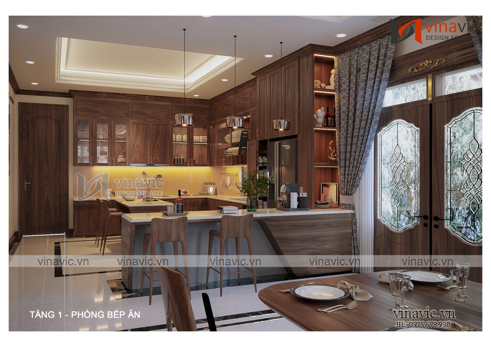 Thiết kế nội thất biệt thự hiện đại 2 mặt tiền (CĐT: Mrs Liên - Nghệ An) NT2316