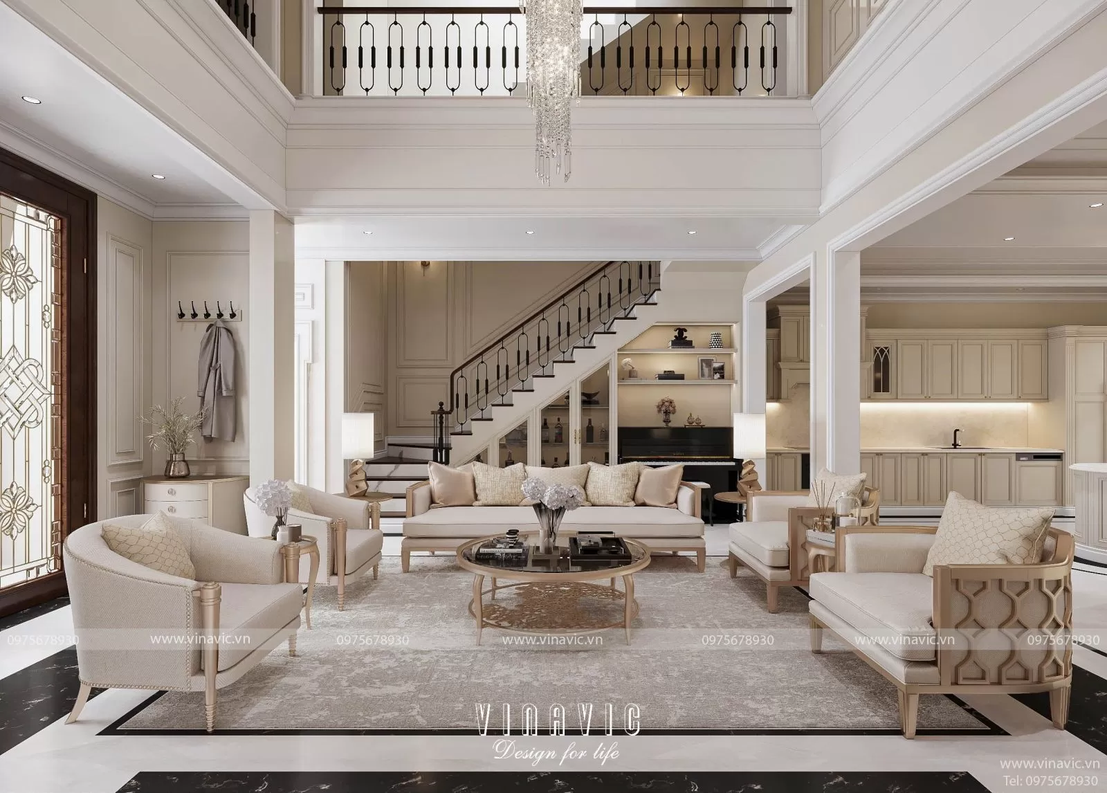 Phòng khách Tân cổ điển – Vẻ đẹp của sự quyền quý