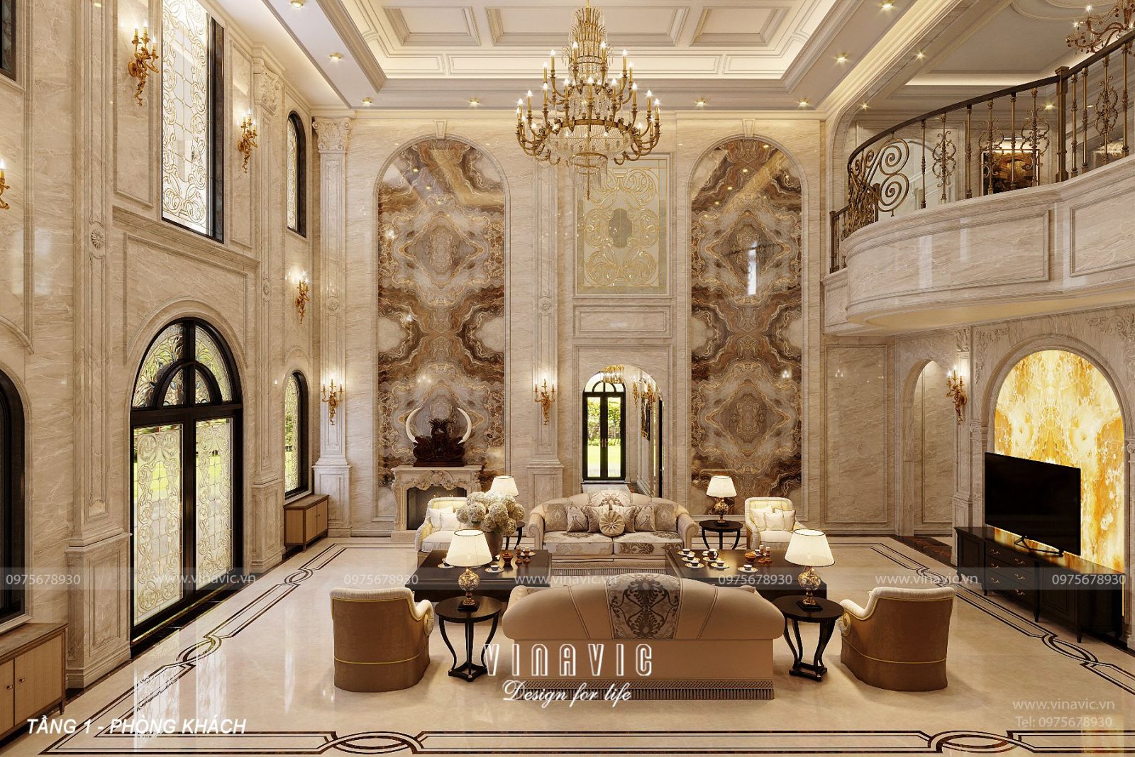 Thiết kế nội thất biệt thự Tân Cổ Điển 340m2 (CĐT: Mr Phú- Hà Tĩnh) NT2319