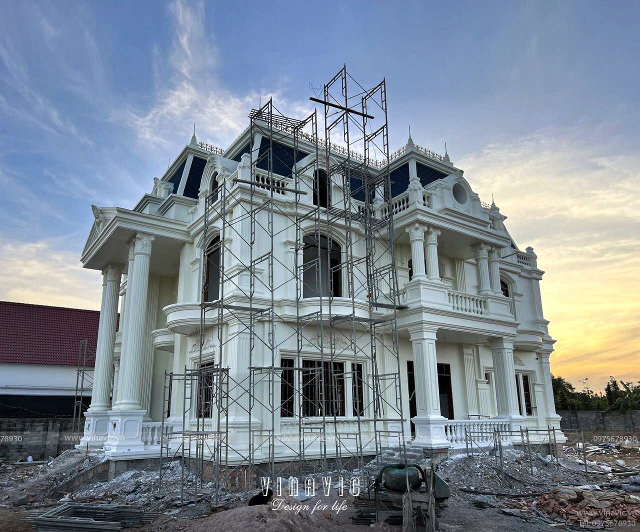 Thi công biệt thự tân cổ điển 3 tầng (CĐT: Mr Cường - Vũng Tàu) TCBT2204