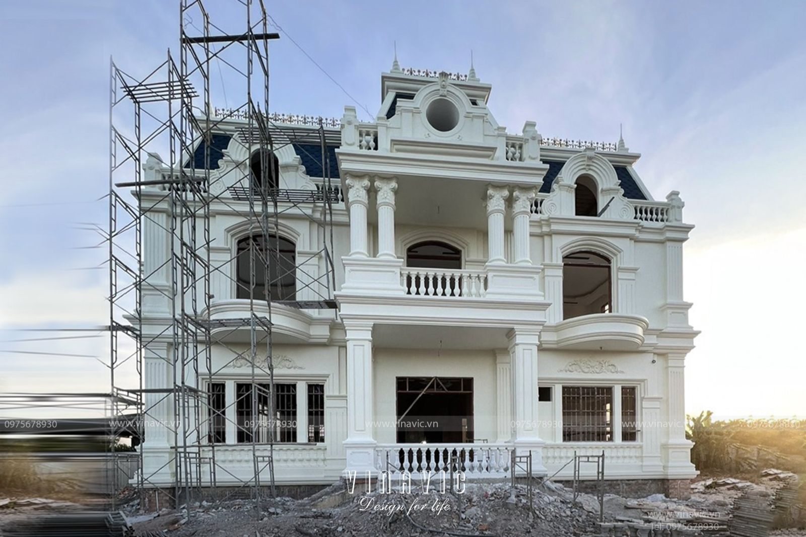 Thi công biệt thự tân cổ điển 3 tầng (CĐT: Mr Cường - Vũng Tàu) TCBT2204