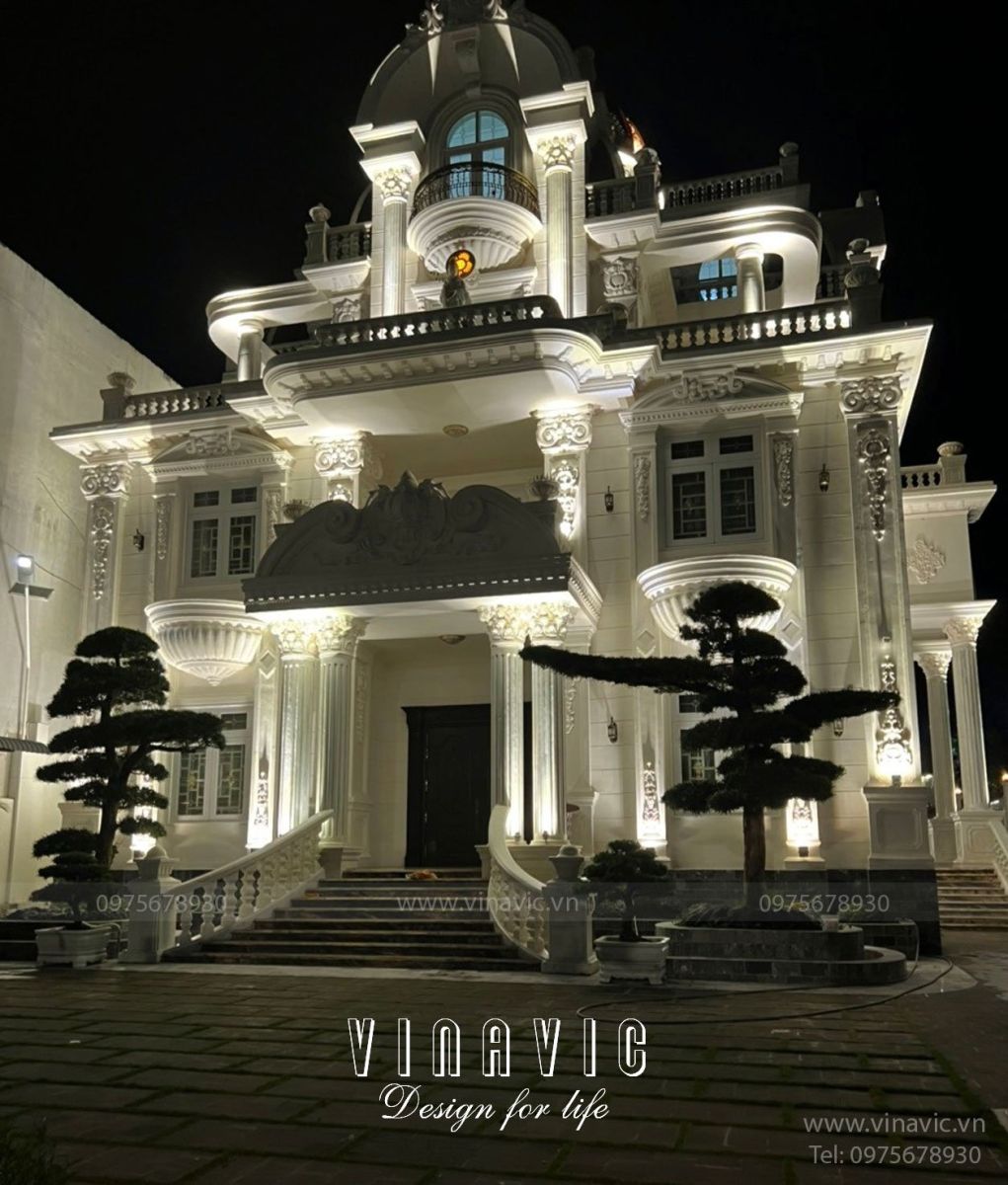Thi công biệt thự cổ điển 340m2 (CĐT: Mr Hòa - Bình Định) TCBT2206
