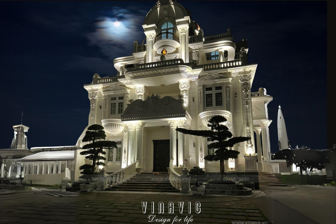 Thi công biệt thự cổ điển 340m2 (CĐT: Mr Hòa - Bình Định) TCBT2206