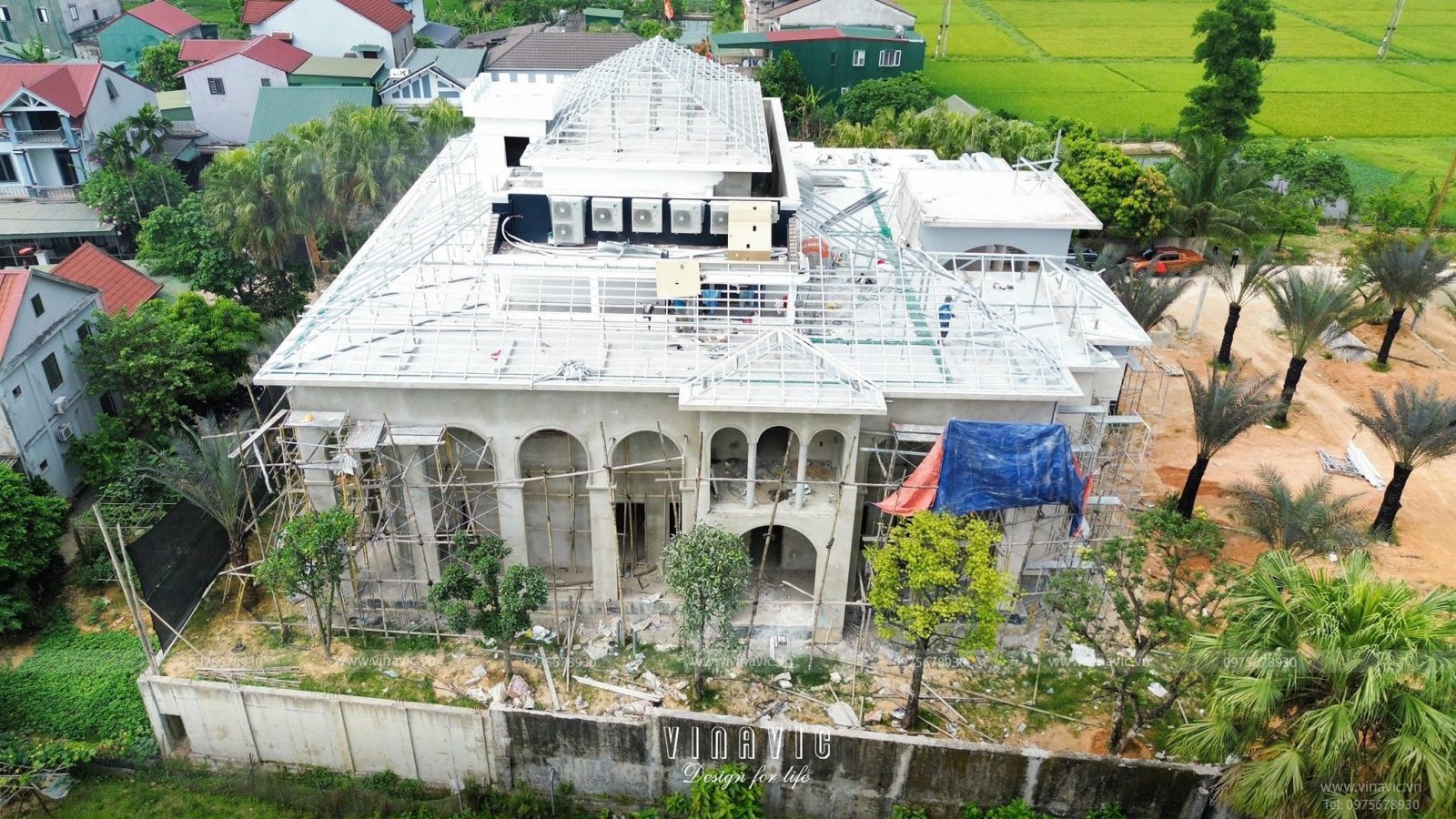 Thi công biệt thự Địa Trung Hải 340m2 (CĐT: Mr Phú- Hà Tĩnh) TCBT2207