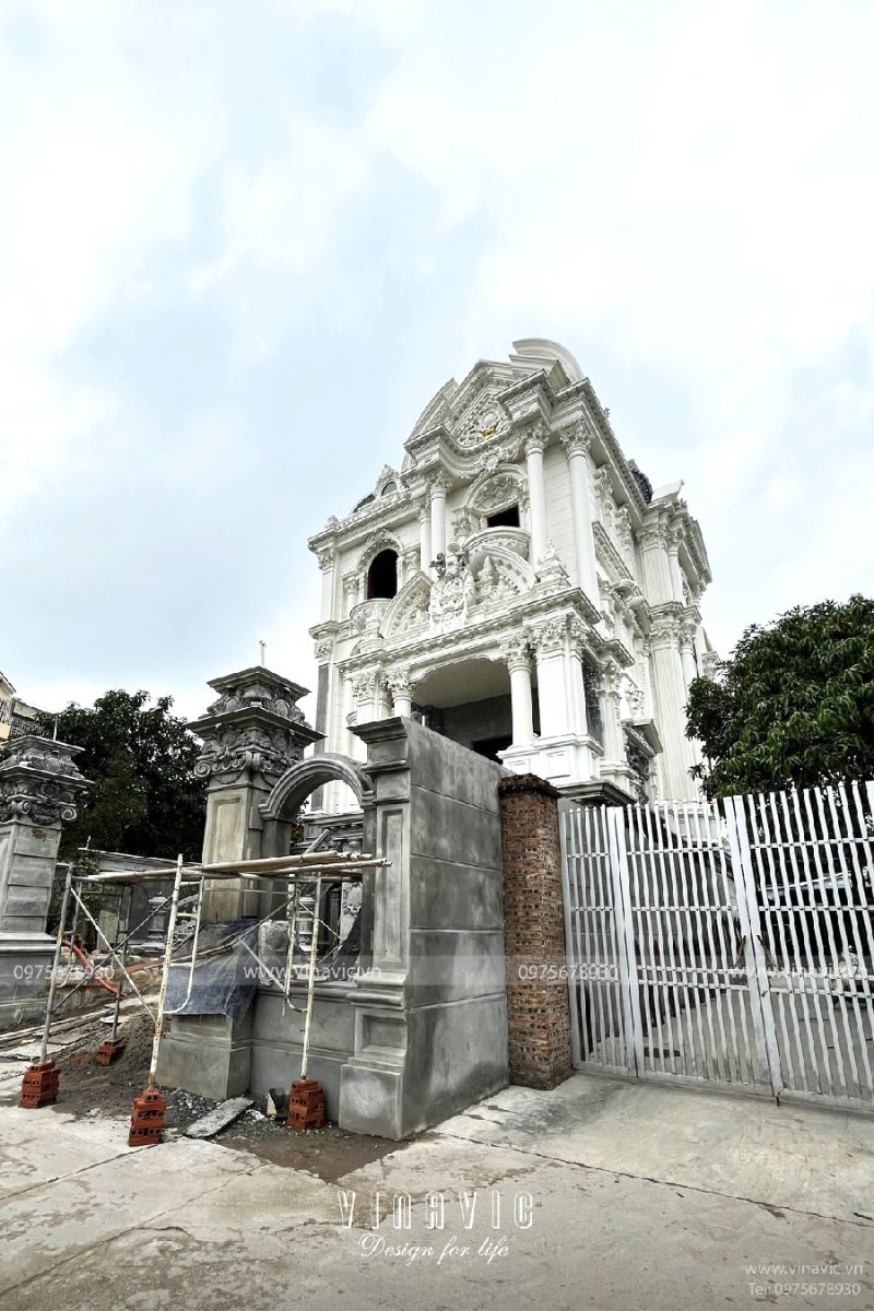 Thi công biệt thự Cổ Điển 4 tầng 264m2 (CĐT: Mr Ngọc- Thường Tín) TCBT2208