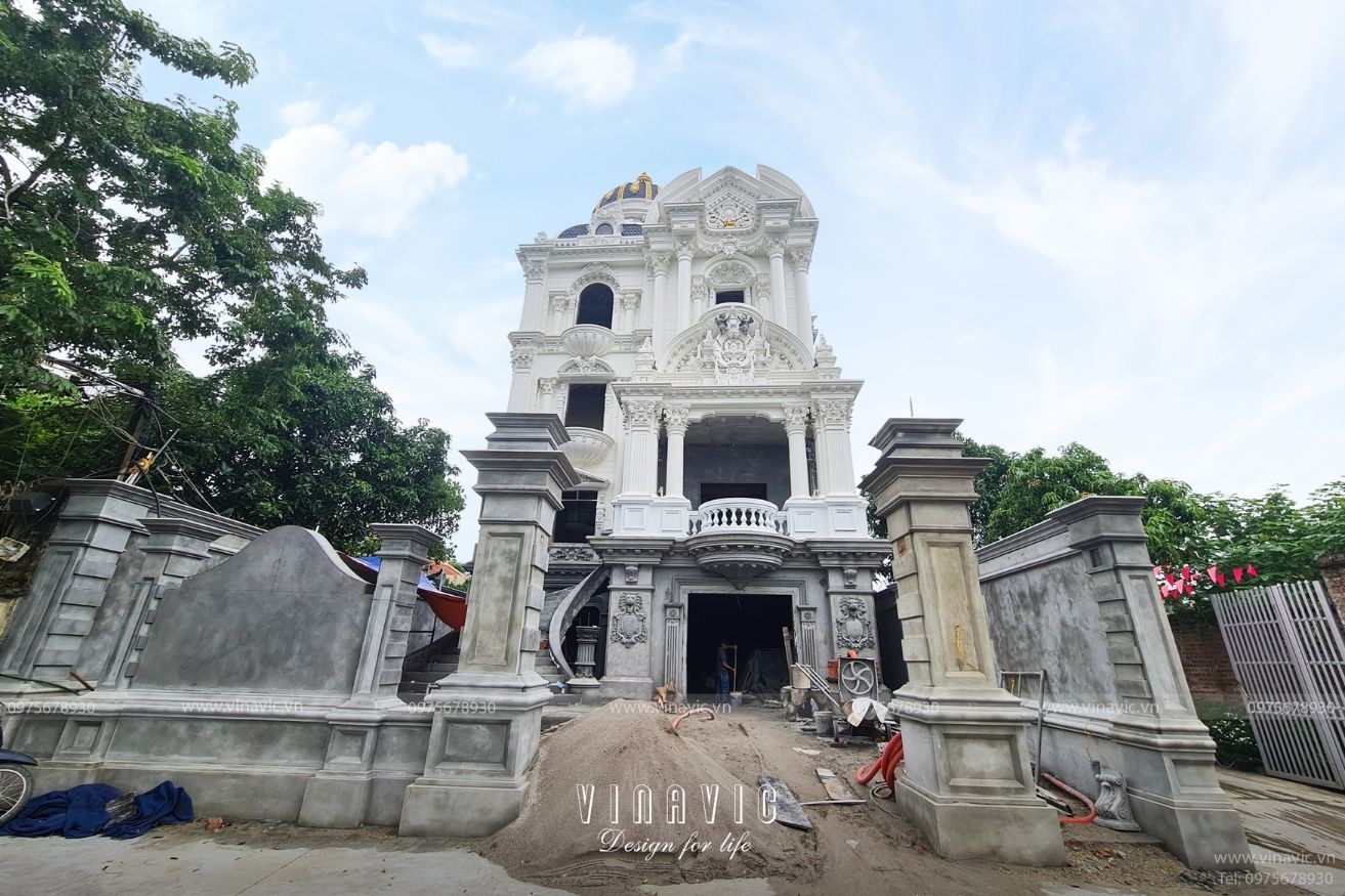 Thi công biệt thự Cổ Điển 4 tầng 264m2 (CĐT: Mr Ngọc- Thường Tín) TCBT2208