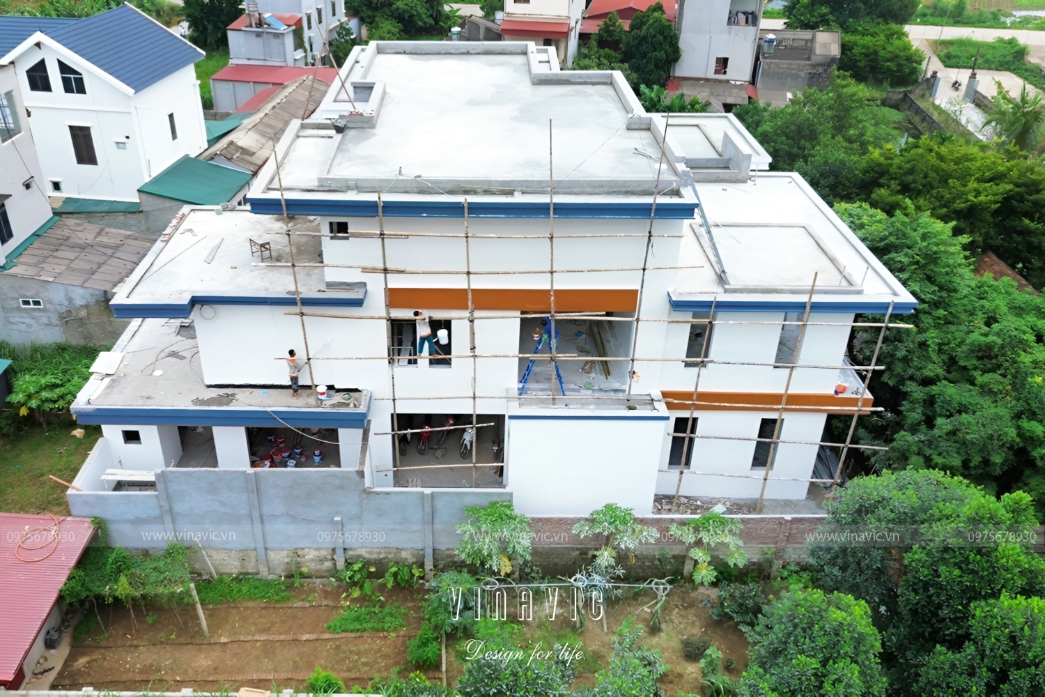 Thi công biệt thự hiện đại 3 tầng 500m2 (CĐT: Mr Vinh - Phú Thọ) TCBT2210