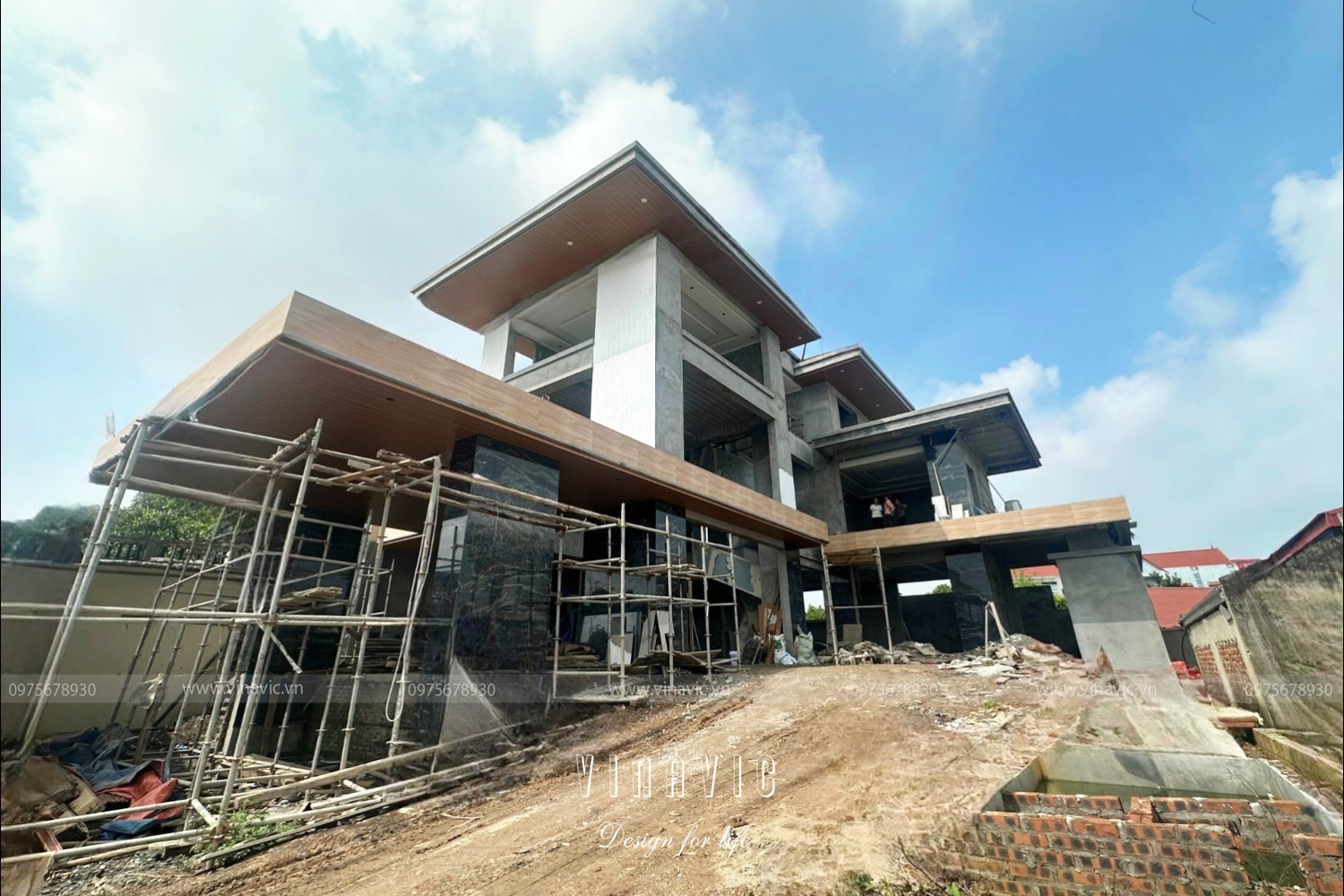 Thi công biệt thự hiện đại 3 tầng 500m2 (CĐT: Mr Vinh - Phú Thọ) TCBT2210