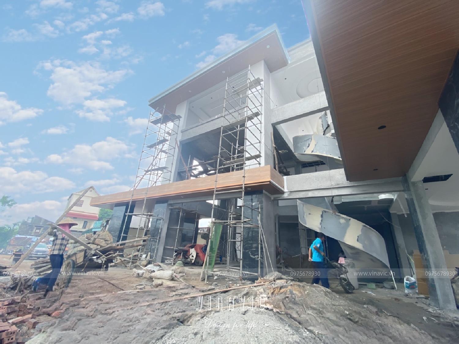 Thi công biệt thự hiện đại 3 tầng 500m2 (CĐT: Mr Vinh - Phú Thọ) TCBT2210