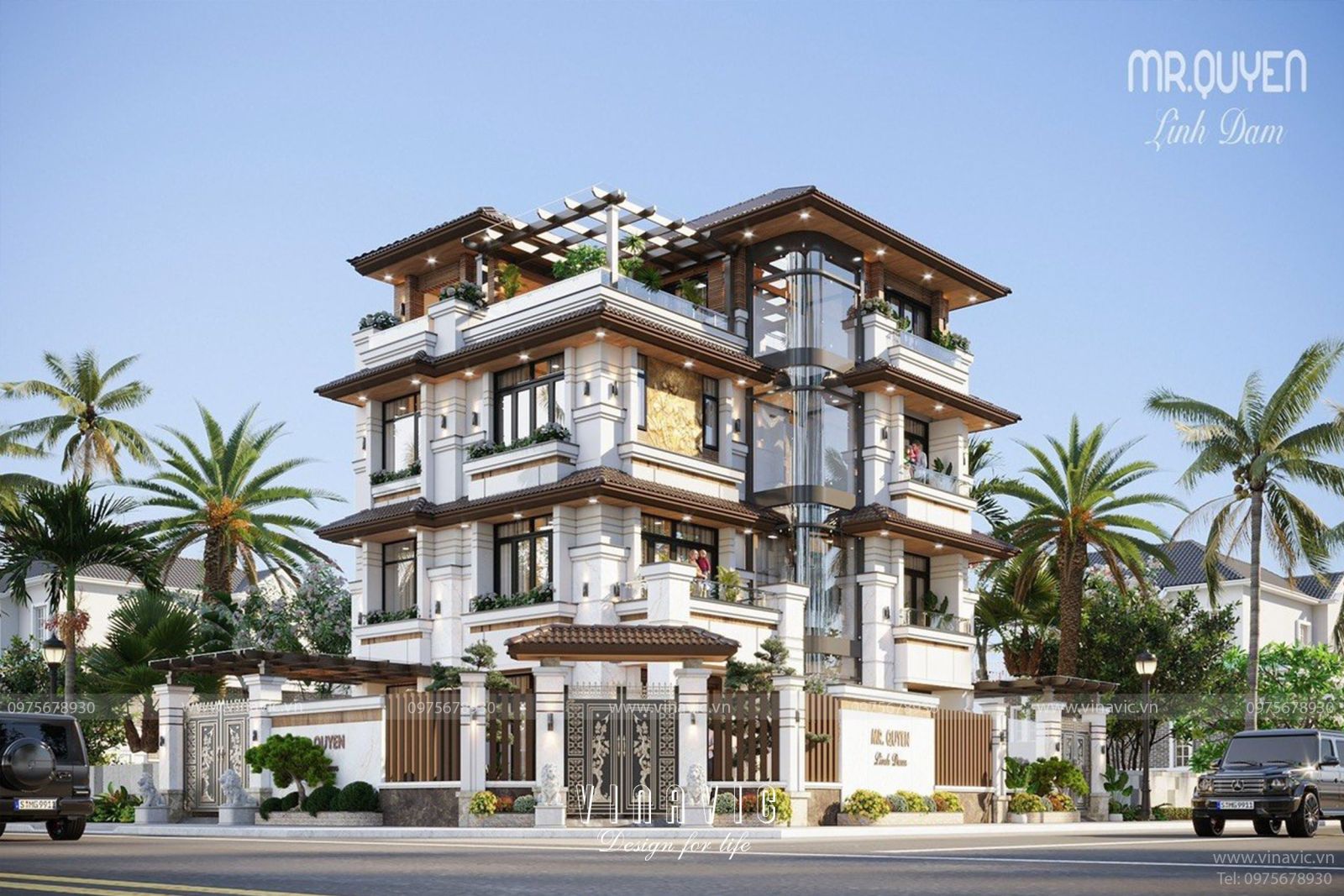 Thi công biệt thự hiện đại 4 tầng 120m2 (CĐT: Mr Quyền - Linh Đàm) TCBT2211