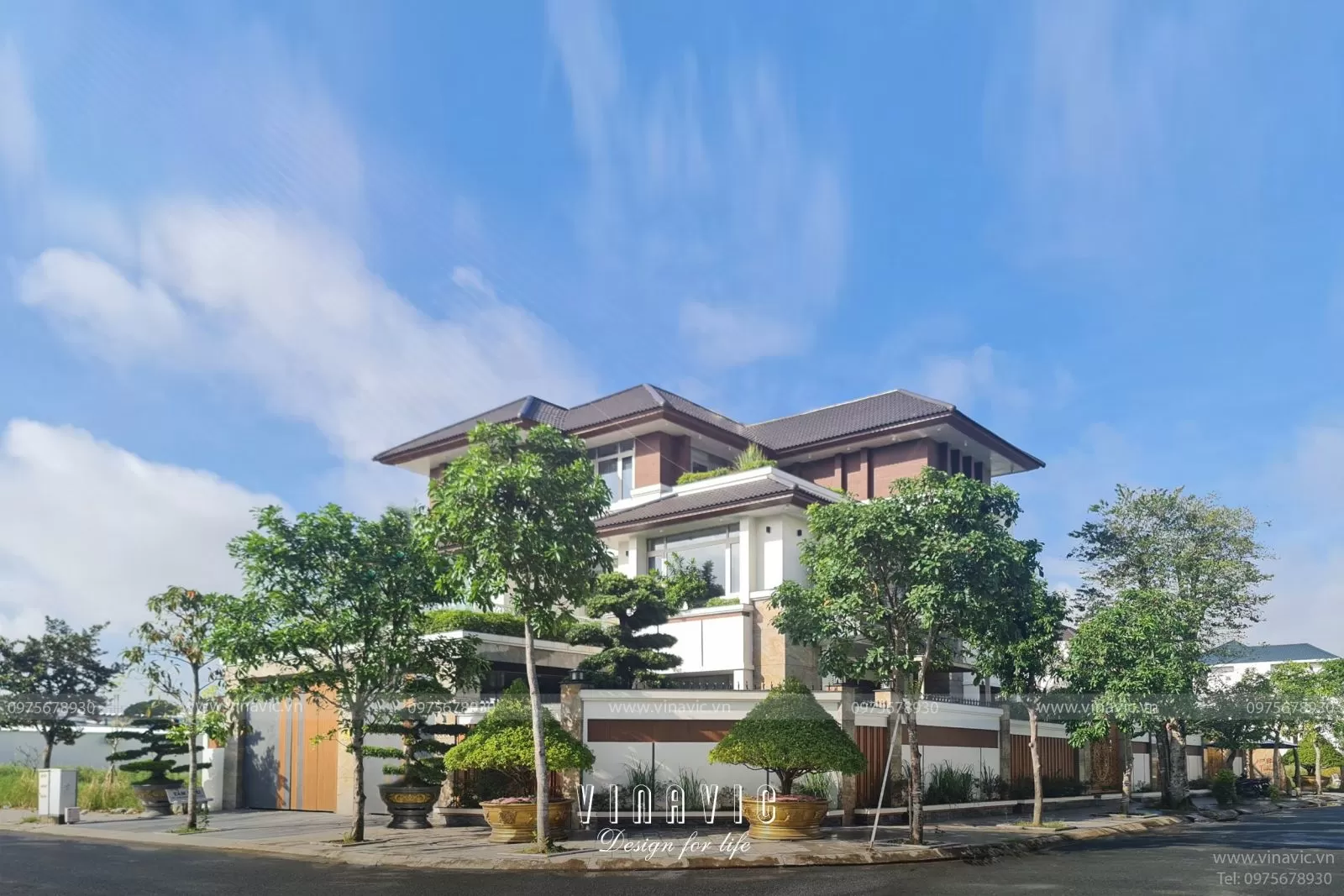 Thi công biệt thự góc 3 tầng 2 mặt tiền 208m2 (CĐT: Mr Hiệu - An Giang) TCBT2214