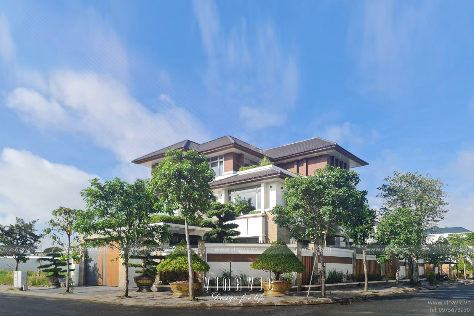 Thi công biệt thự góc 3 tầng 2 mặt tiền 208m2 (CĐT: Mr Hiệu - An Giang) TCBT2214