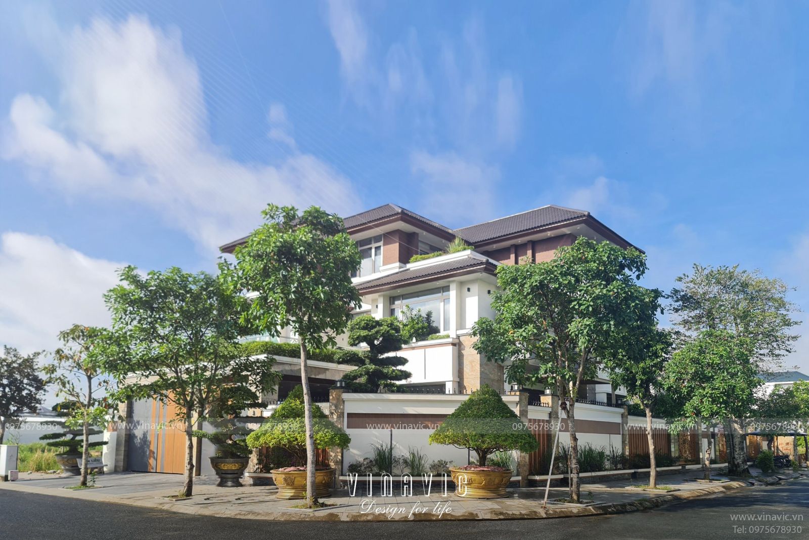 Thi công biệt thự góc 3 tầng 2 mặt tiền 208m2 (CĐT: Mr Hiệu - An Giang) TCBT2214