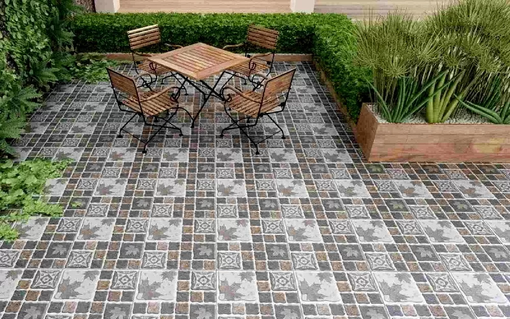 Gạch lát sân vườn có hoa văn