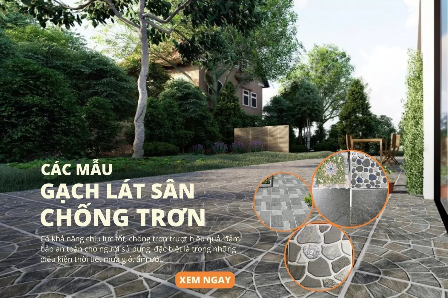 Gạch lát sân chống trơn