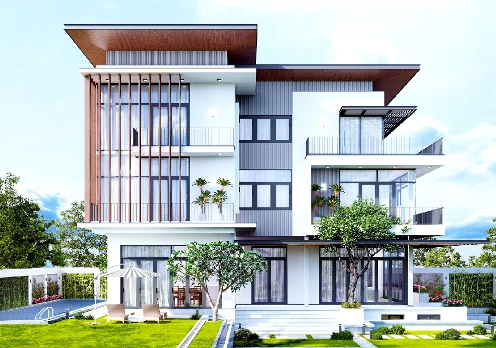 Kiến trúc hiện đại thường chọn gam màu trung tính như trắng, be, nâu