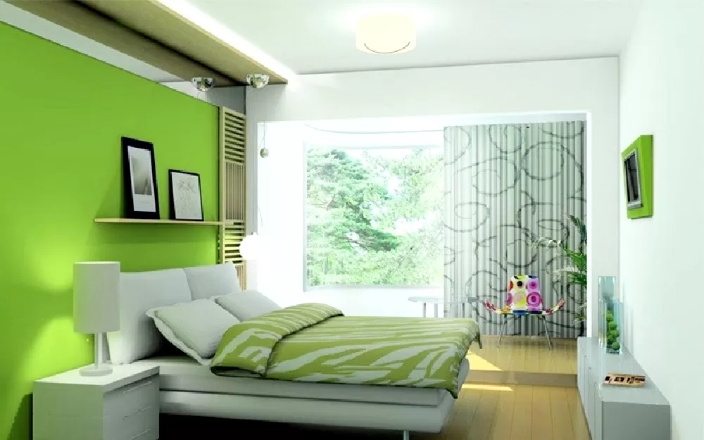 Màu sơn phòng ngủ cho người mệnh mộcmàu xanh lá như thế này thật quá đỗi ngọt ngào