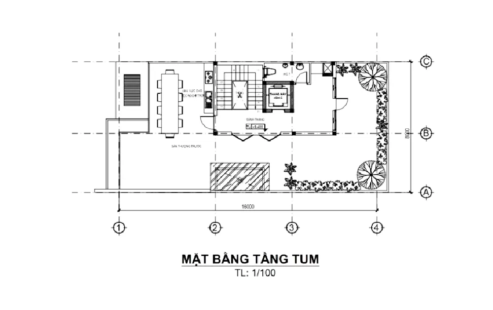 Mặt bằng tầng tum