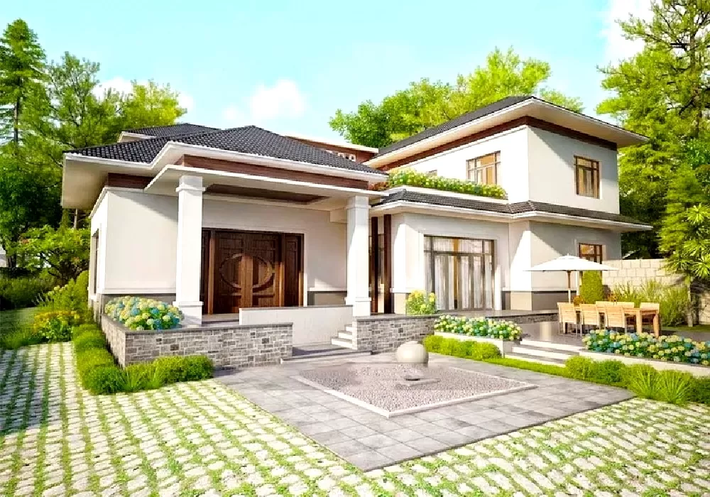 Căn villa có sân vườn xanh mát
