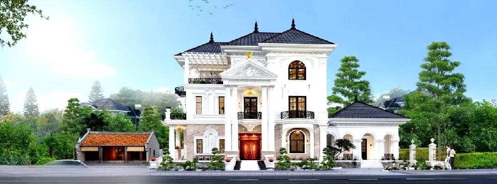 Nhà biệt thự 2 tầng mái nhật nhẹ nhàng