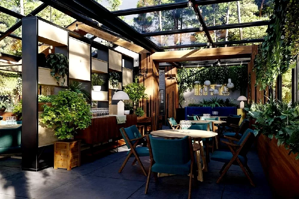 Sân vườn của nhà hàng được thiết kế với nhiều khu vực khác nhau, đáp ứng nhu cầu của nhiều đối tượng khách hàng.