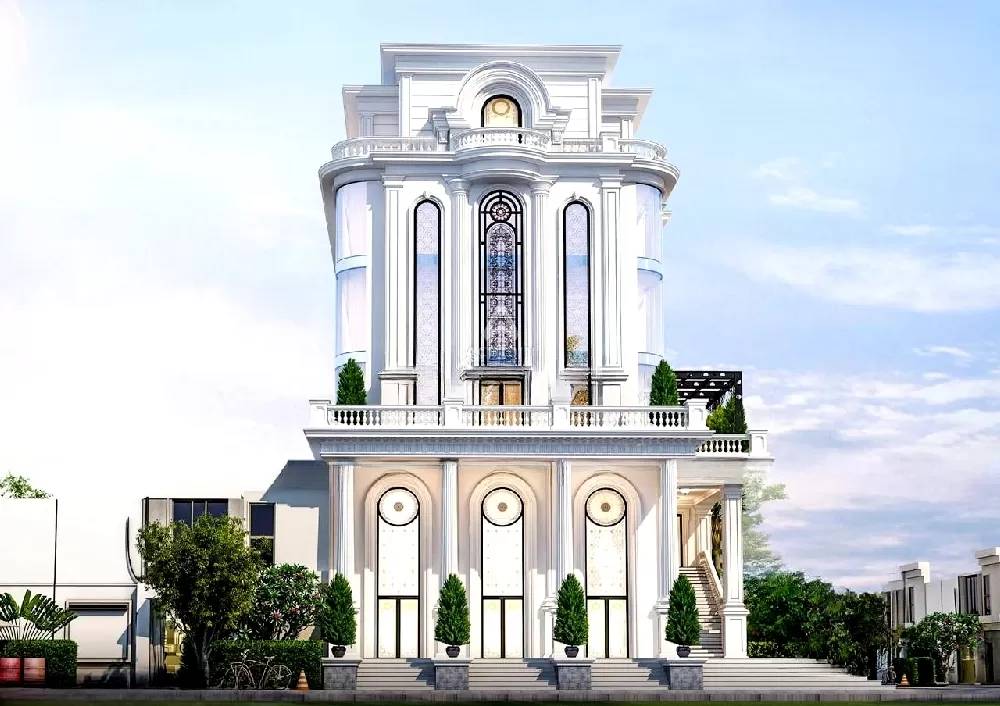 Những cột trụ vững chãi, cân đối, kết hợp với hoa văn trang trí tinh tế 