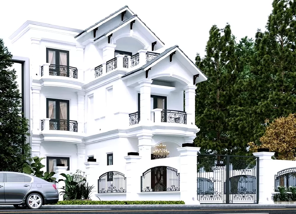 Thiết kế biệt thự tân cổ kiểu mái thái