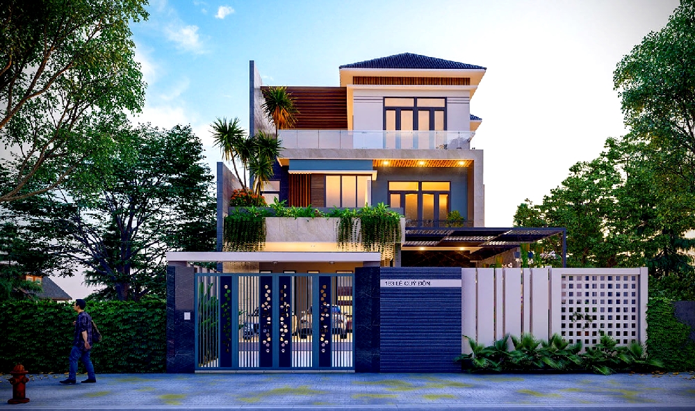 Biệt thự đơn lập phong cách hiện đại
