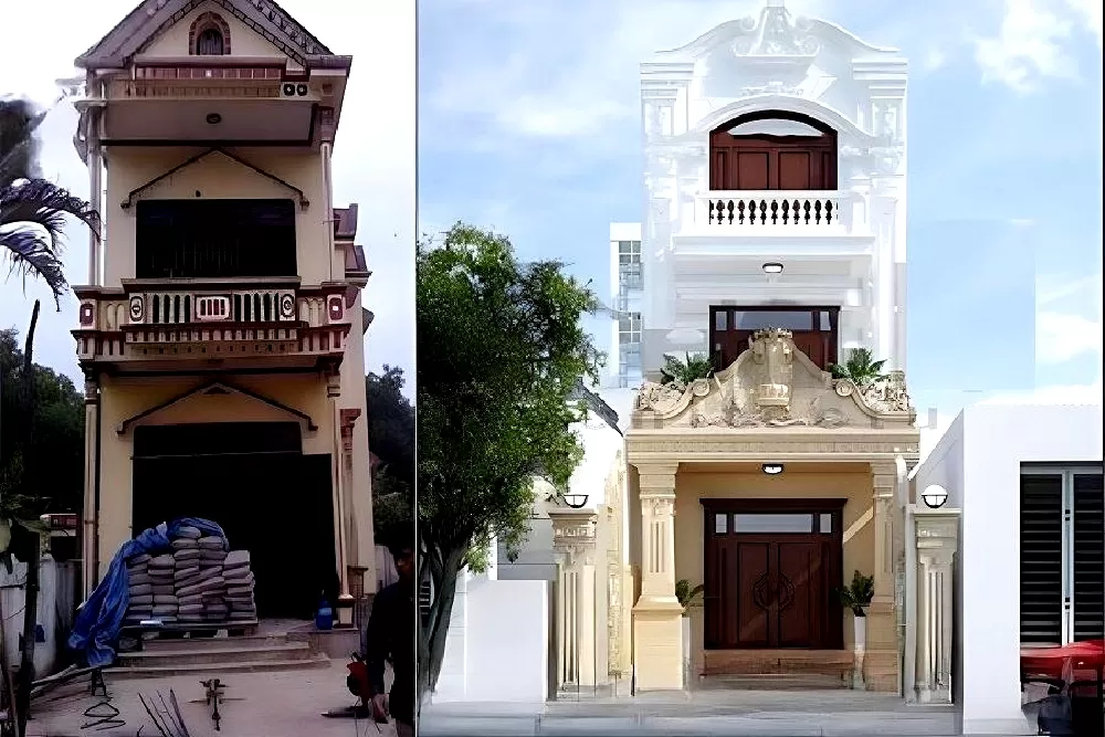 Cải tạo nhà cũ thành nhà tân cổ điển sang trọng
