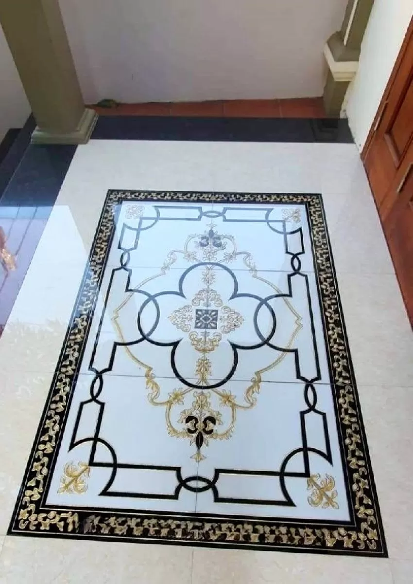 mẫu gạch thảm bông lát sảnh phù hợp với nhiều phong cách thiết kế khác nhau, từ cổ điển, hiện đại đến tối giản.