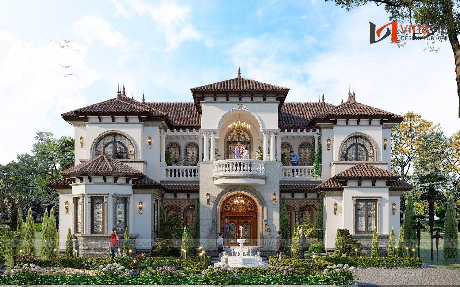 Nhà 2 tầng phong cách Địa trung hải