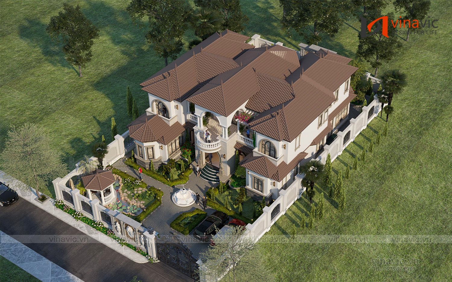 Căn biệt thự rộng lớn từ góc nhìn trên cao