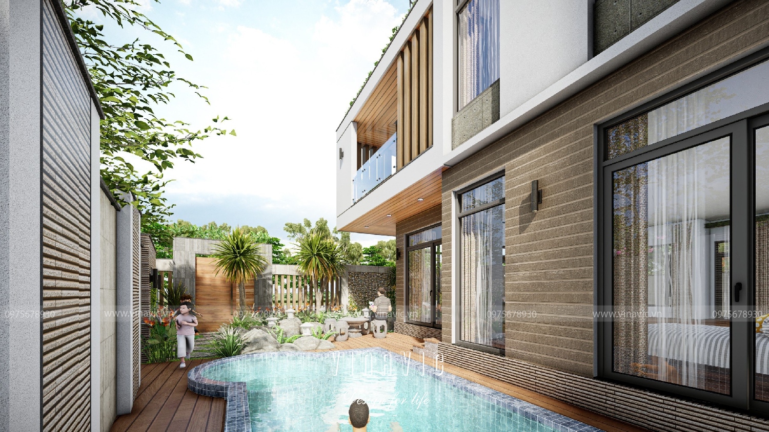 Một góc hồ bơi