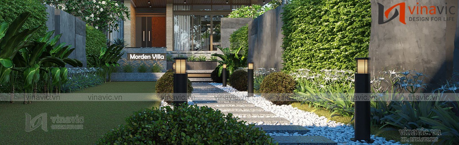 Khu vực sân vườn lung linh