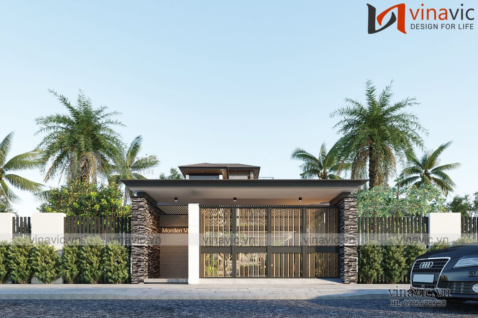 Cửa chính vừa sang trọng vừa tối giản