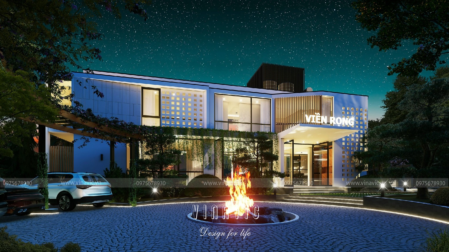 Mặt sau biệt thự hiện đại BT2347