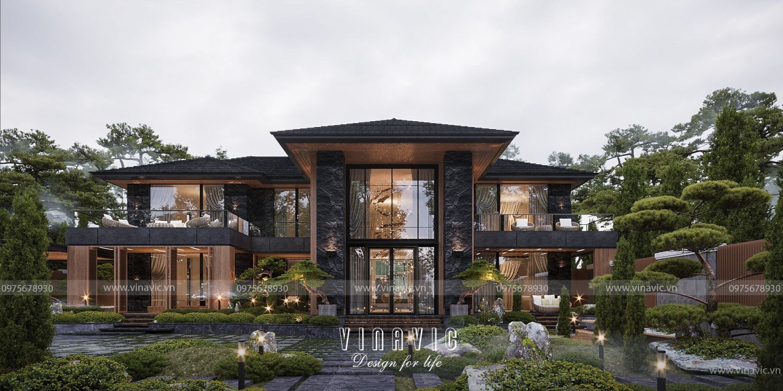 Căn villa được làm từ các vật liệu cao cấp