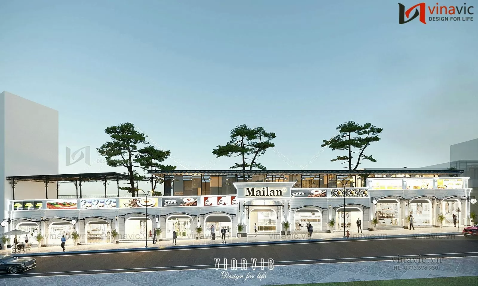 Mẫu nhà văn phòng 2 tầng kết hợp không gian trong ngoài