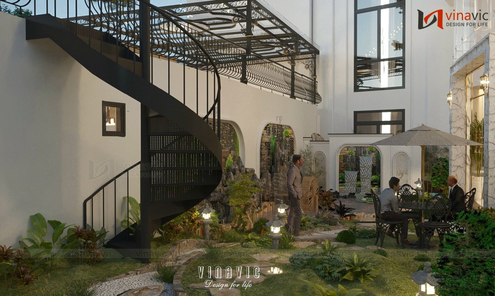 Khuôn viên xanh tại Shophouse