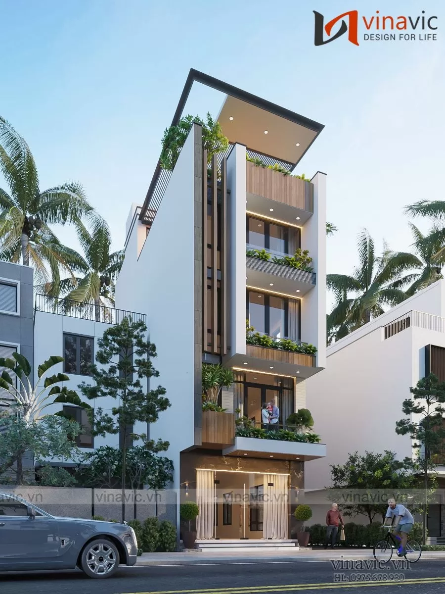 Thiết kế nhà 5x13m có thang máy