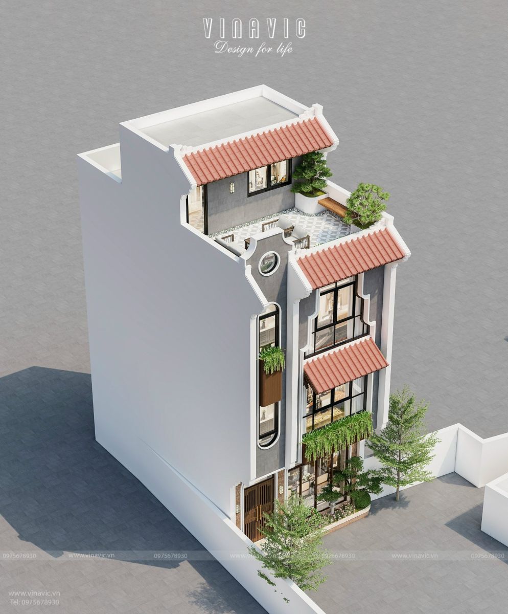 Toàn cảnh căn nhà phố mặt tiền 6m ấn tượng